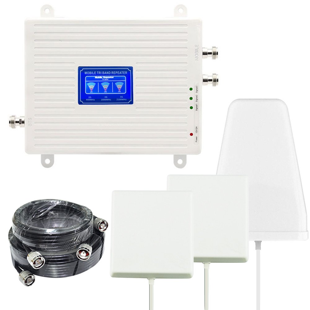 Tri band signal booster repeater 900 1800 2100 mhz mobile network booster gsm 3g 4g 5g GSM signal booster